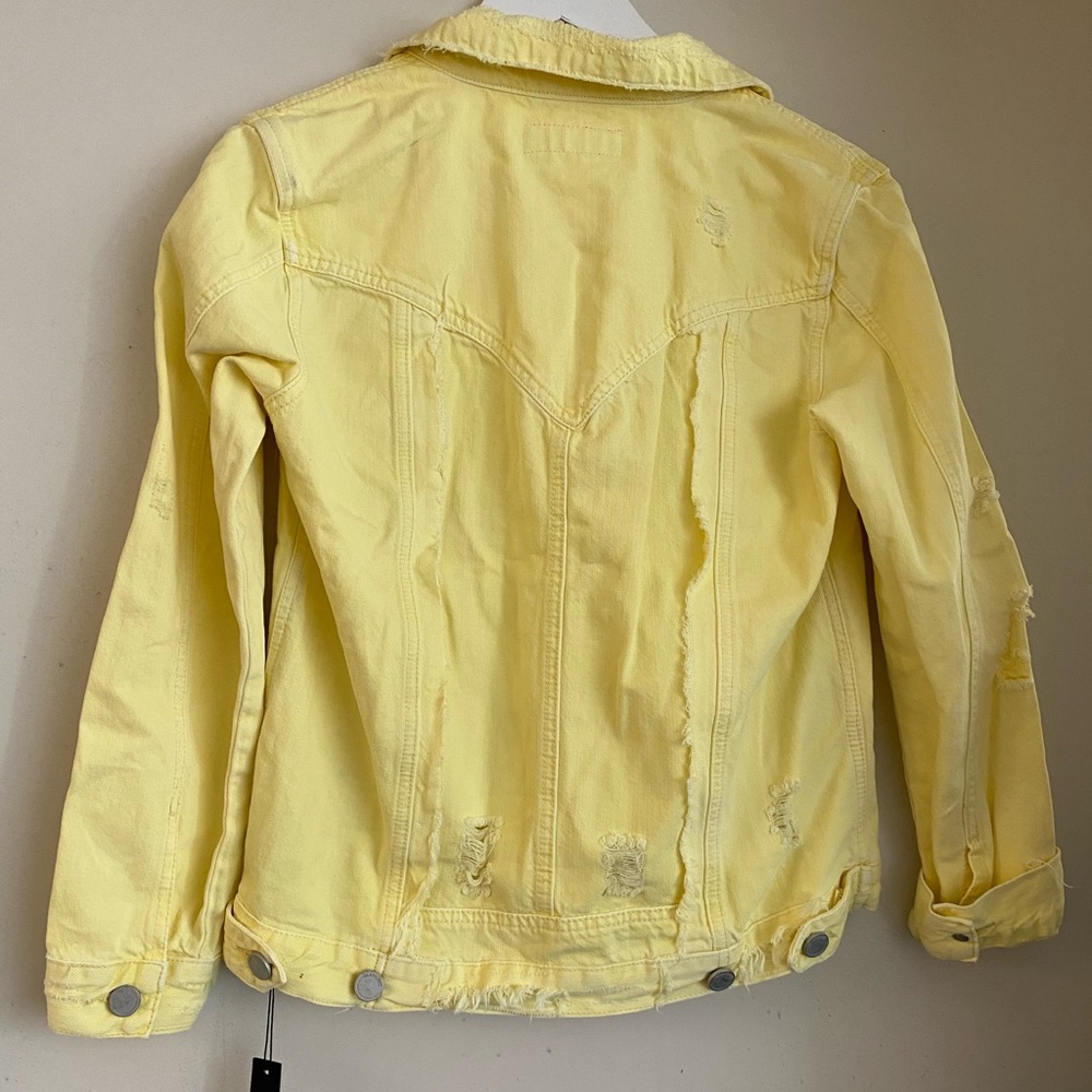 Blank NYC Yellow Distressed Denim Jacket - Picture 3 of 3